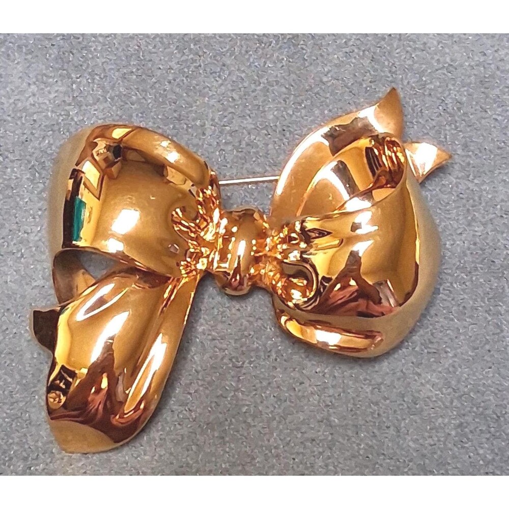 Vintage Monet Bow Brooch Large Dimensional